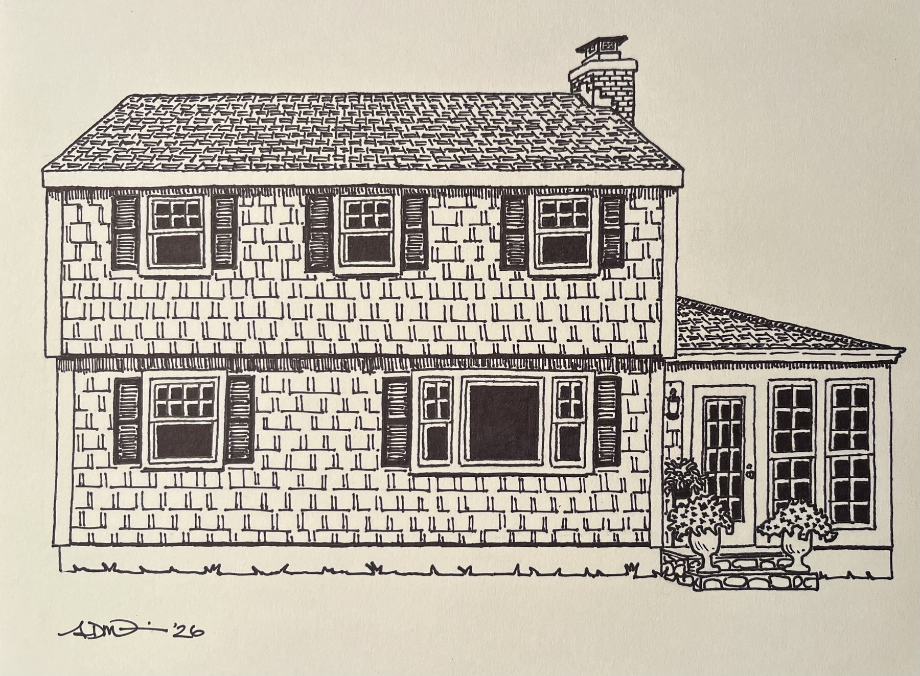Custom house sketch in Clinton, CT
