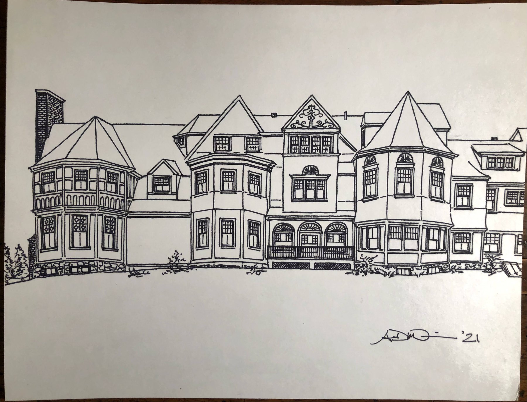Custom house sketch in Lenox, MA