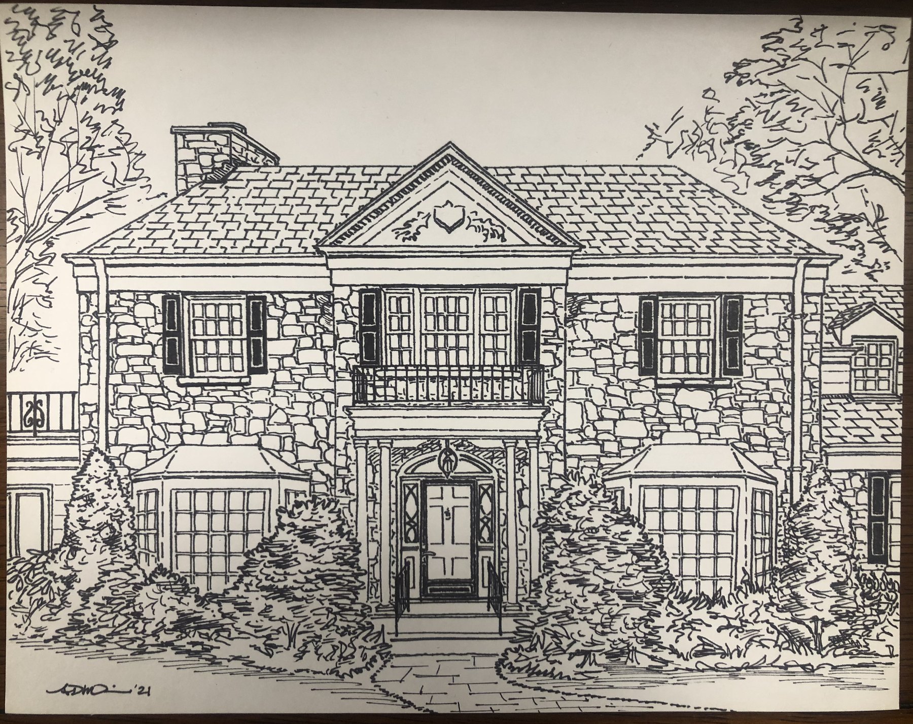 Custom house sketch in Scarsdale, NY