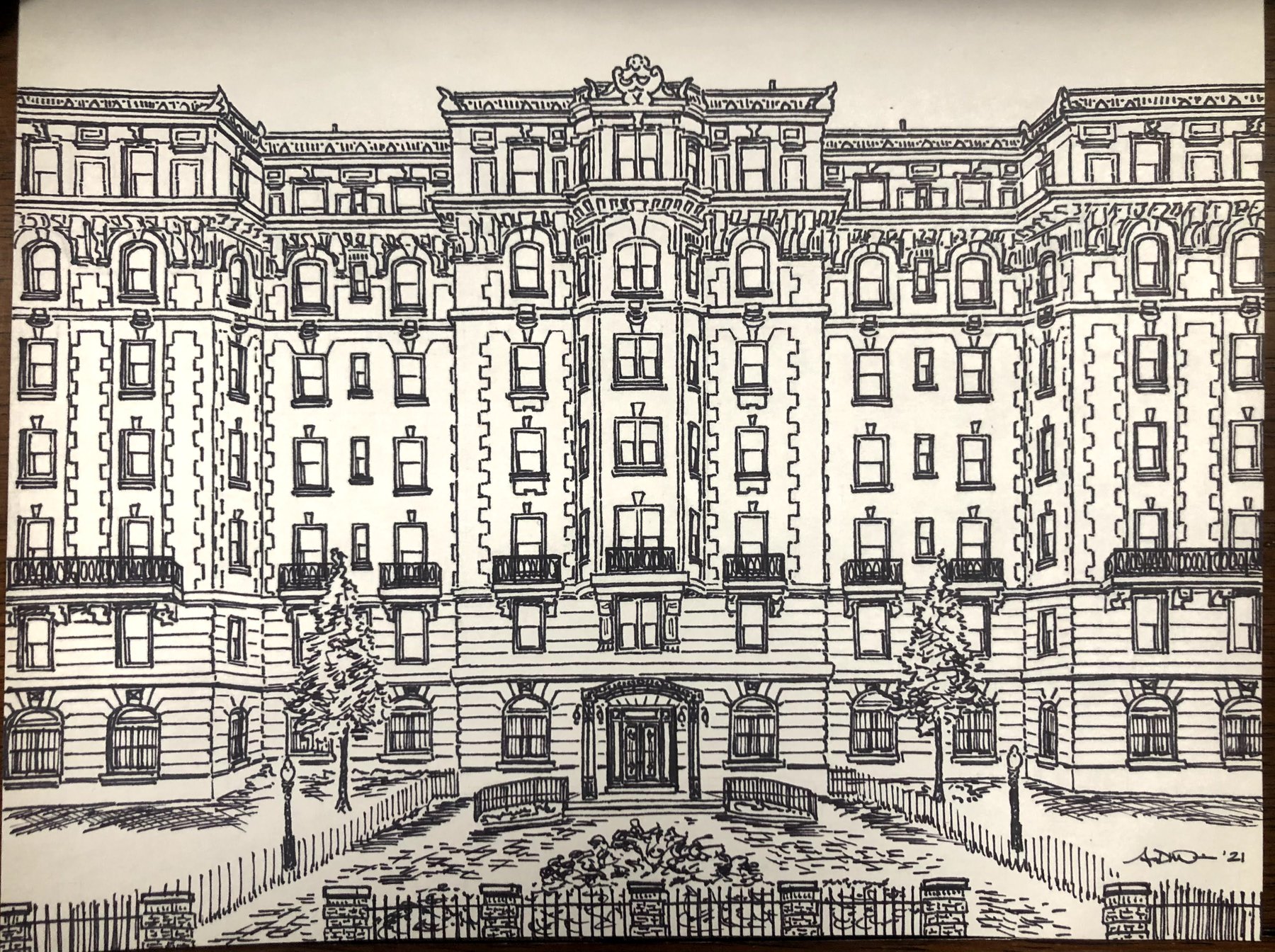 Custom house sketch in Washington, DC