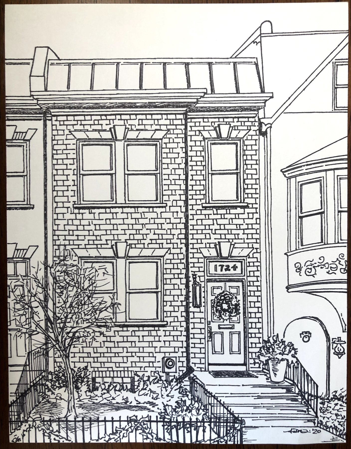 Custom house sketch in Washington, DC