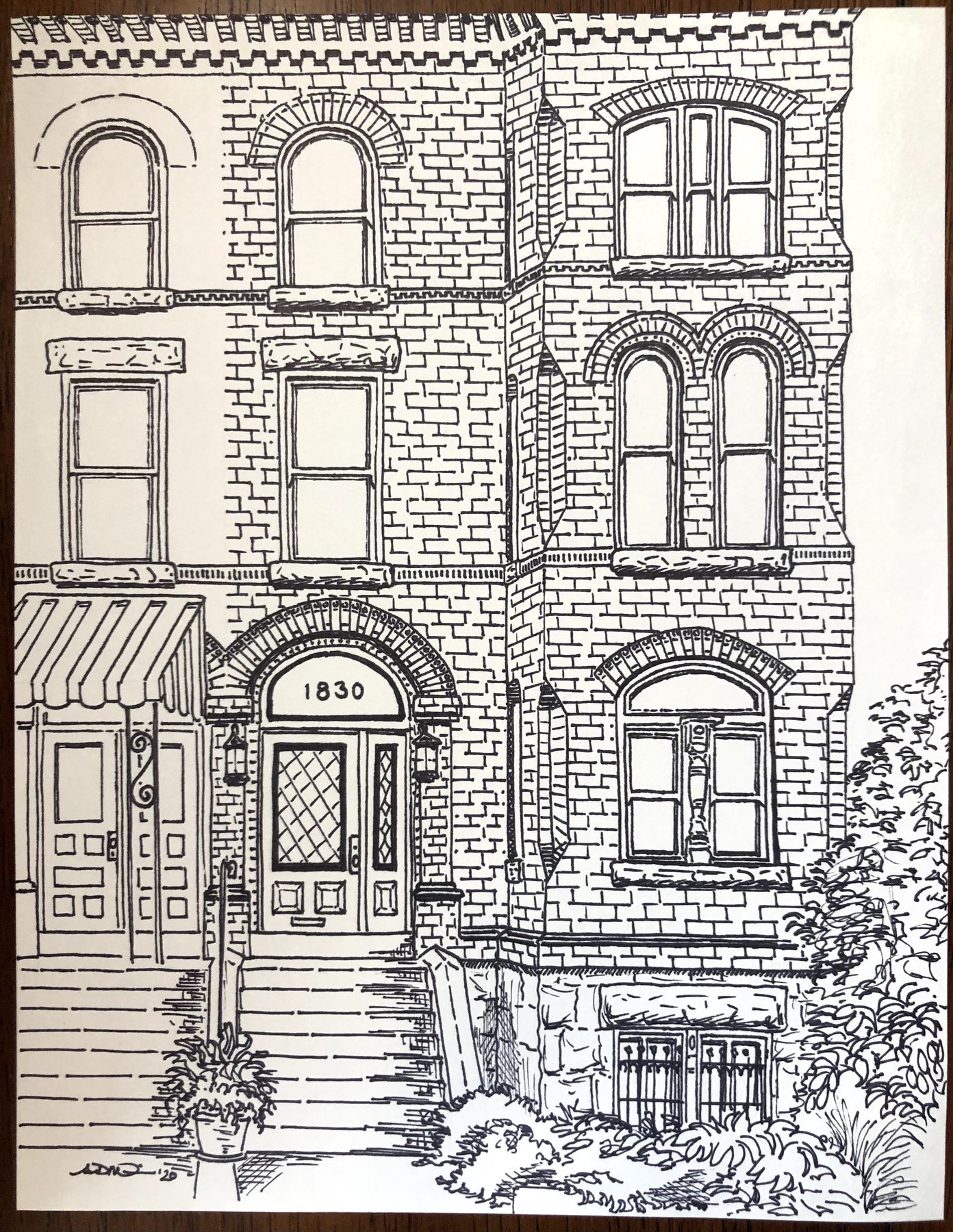 Custom house sketch in Washington, DC