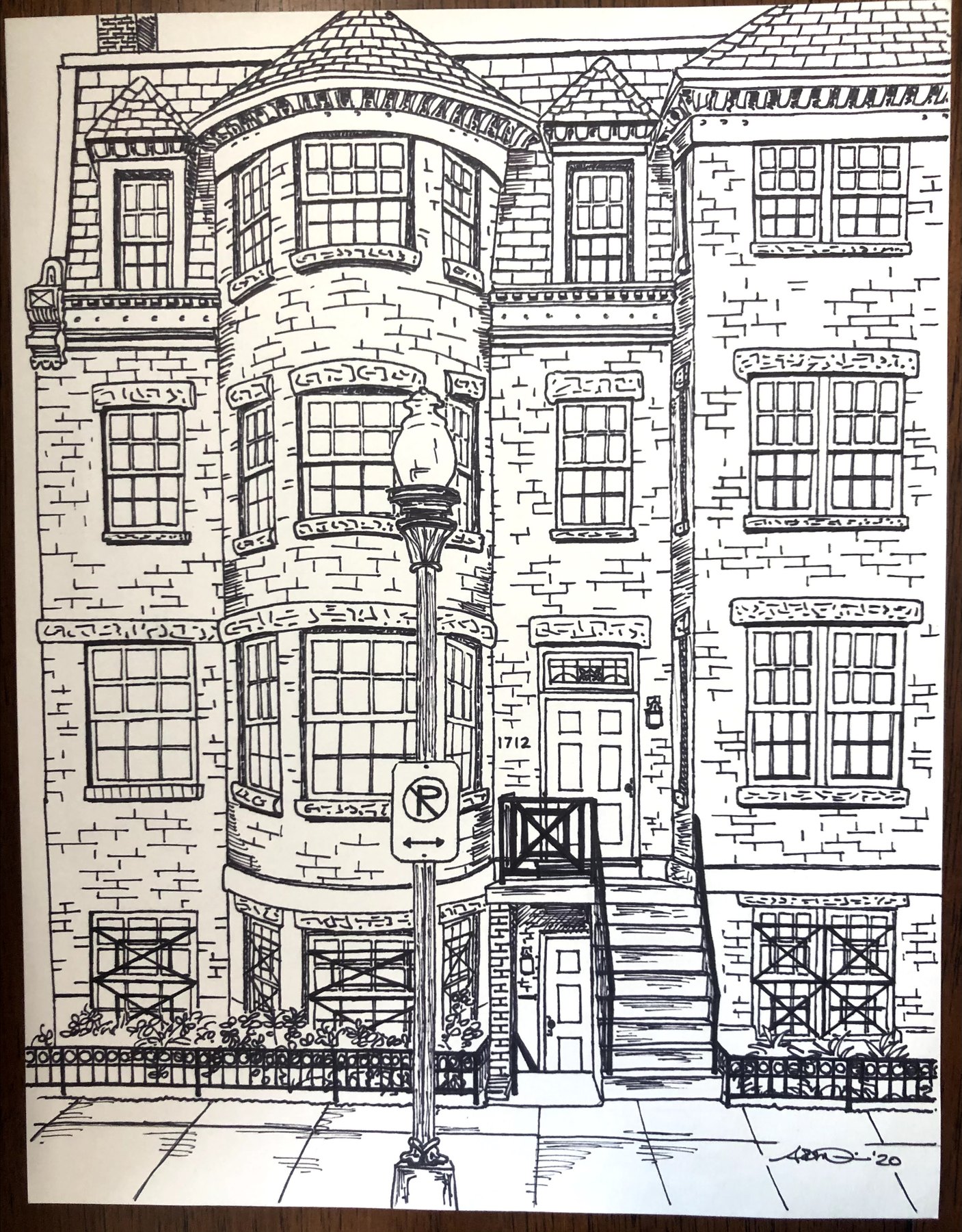 Custom house sketch in Washington, DC