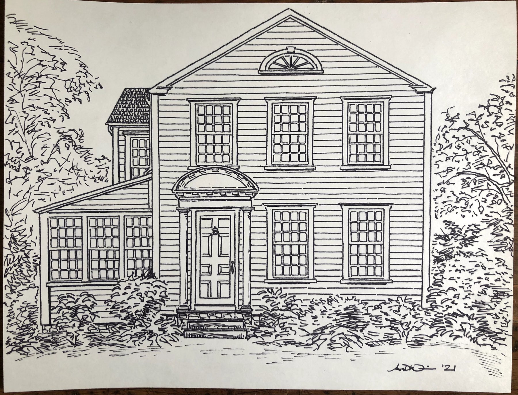 Custom house sketch in Westport, CT