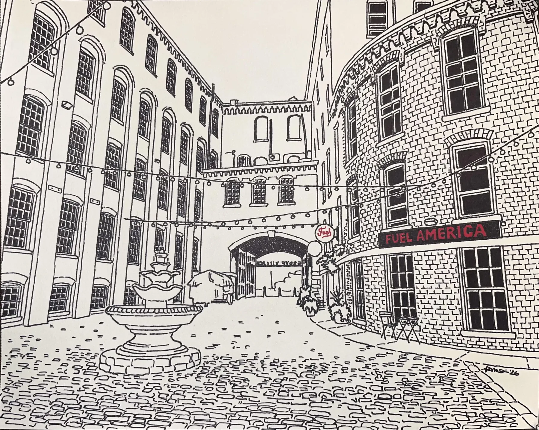 Custom house sketch in Worcester, MA
